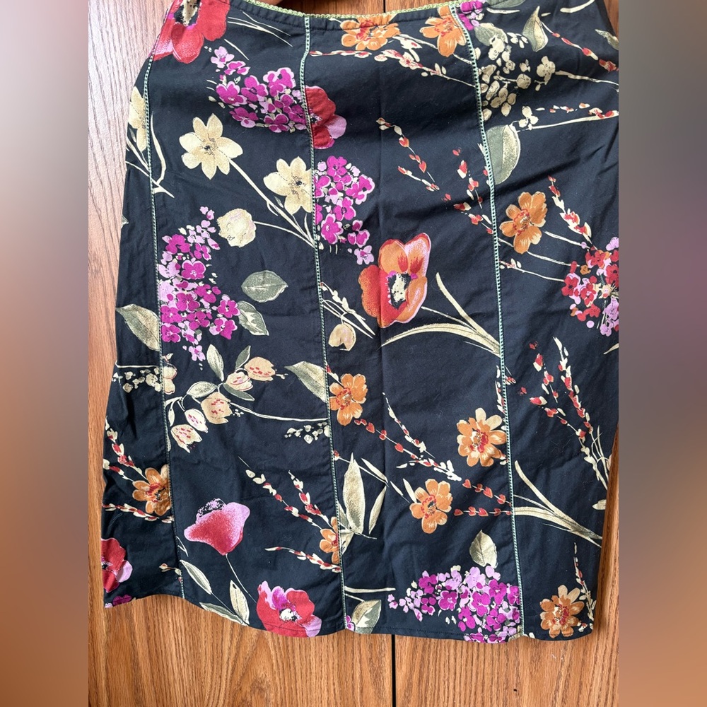 Ricki's Black Floral Skirt with Pink and Orange Accents